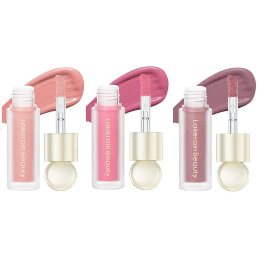 3 Colors Liquid Blush, Face Cream Blush Makeup, Natural Matte Finish Looking, Moisturizing Lightweight Blendable Feel. (#01BLISS#02HAPPY#03HOPE)
