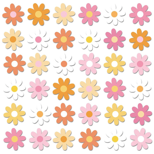 280pcs DaisyÊTemporary Tattoos StickersÊBoho Groovy Tattoo Stickers Waterproof Flower Face Body Stickers for Adults And Kids Cute Cartoon Printing Hippie Theme Assorted Groovy Party Supplies