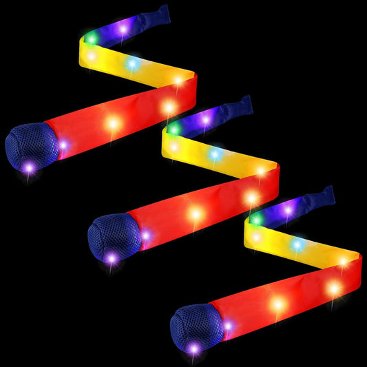 3 Pcs Throw and Catch Outdoor Game Light up LED Catch Tail Foam Ball Educational Sports Playground Balls Glow at Night Colorful Meteor Ball with Rainbow Tails for Kindergarten School Gift