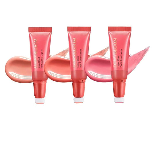3 Colors Liquid Blush Makeup Wand,Long Lasting Natural Matte Cream Blush,Weightless Blendable Liquid Blush Stick For Cheeks Tint, With Soft Cushion Applicator. (3#-4#-5#)