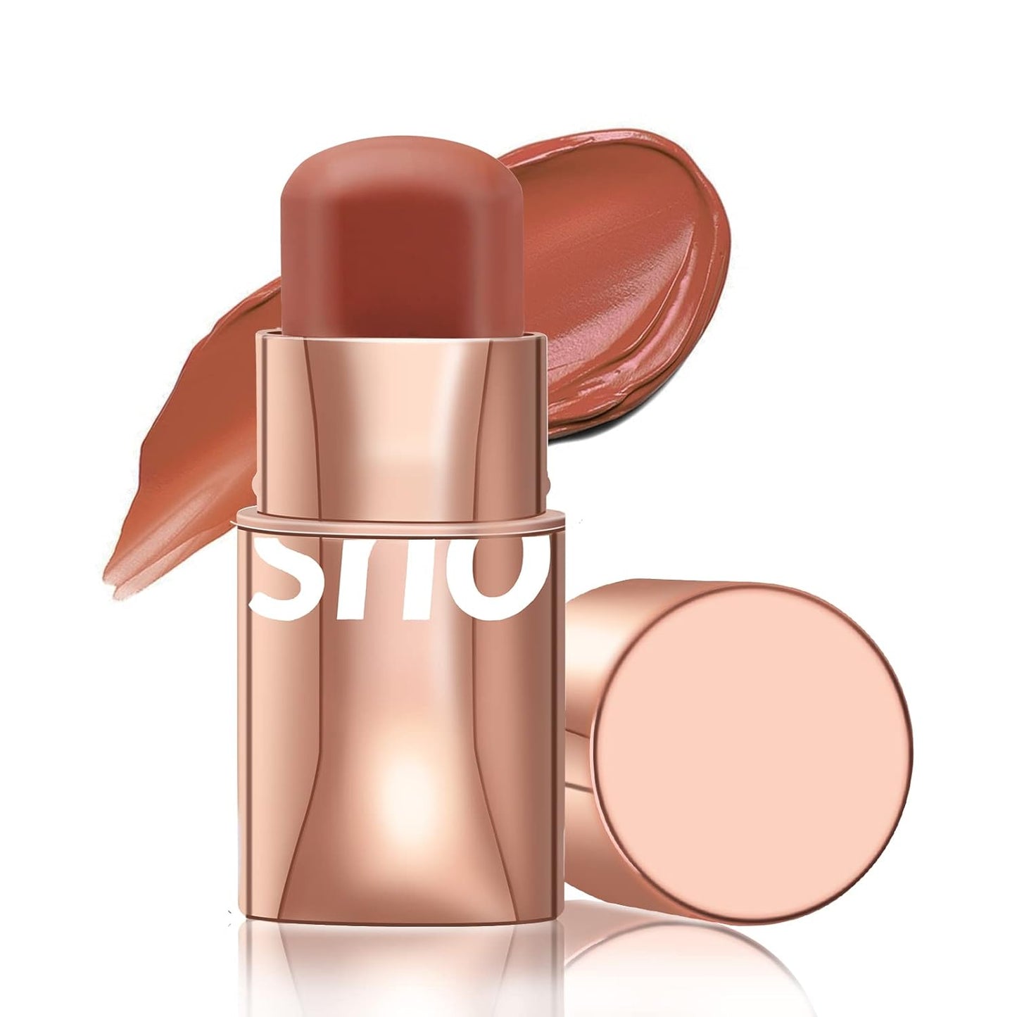 Boobeen Cream Blush Stick for Cheek Makeup, Multi Stick Makeup Face Blush Stick Matte Natural, Lightweight Buildable Blush Makeup Stick for Cheeks Eyes and Lips, Nude Creamy Formula