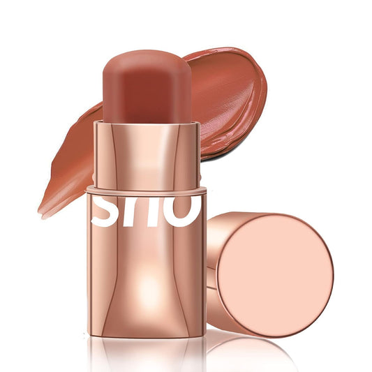 Boobeen Cream Blush Stick for Cheek Makeup, Multi Stick Makeup Face Blush Stick Matte Natural, Lightweight Buildable Blush Makeup Stick for Cheeks Eyes and Lips, Nude Creamy Formula