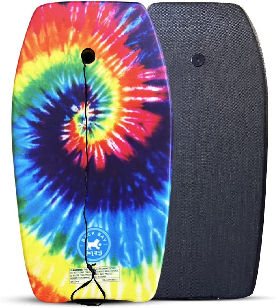 Back Bay Play 33" Lightweight EPS Core Boogie Boards for Beach - Bodyboard with Wrist Leash Surfing for Kids & Adults (Cotton Candy)
