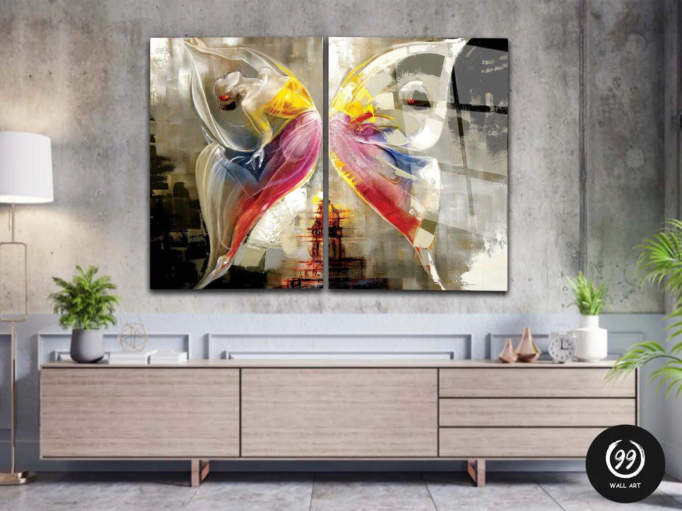Woman Butterfly Wall Art, Extra Large Glass Wall Art Gifts for Him
