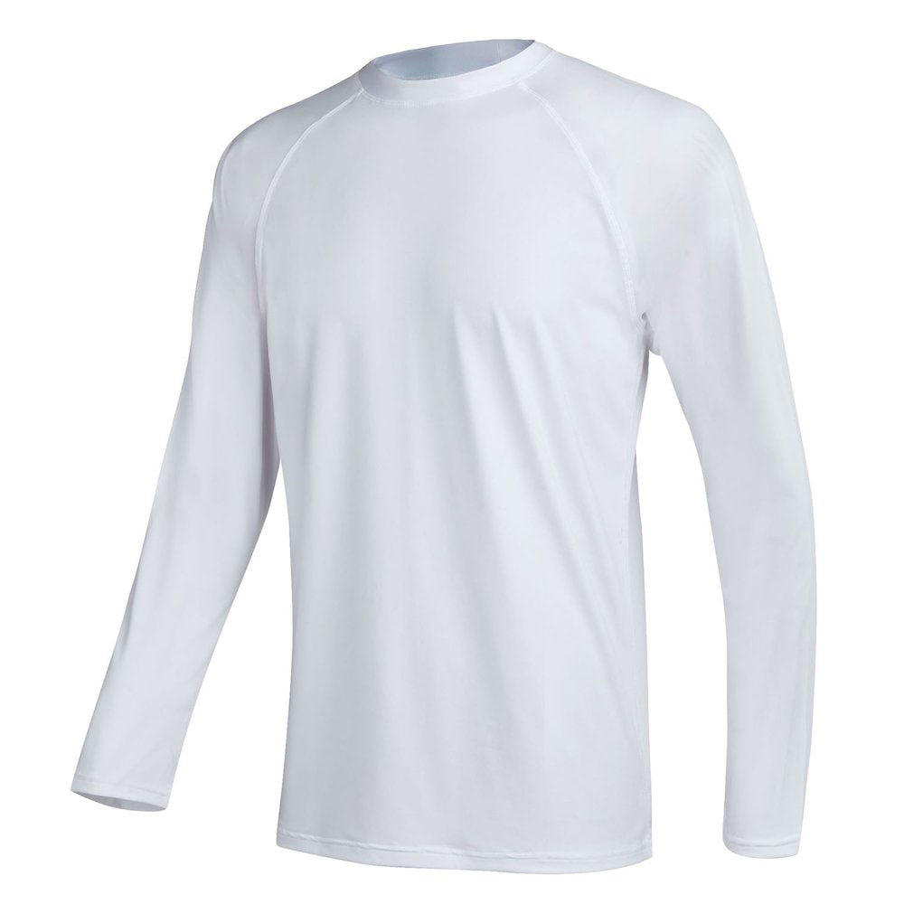 Yukaichen Men'S Long Sleeve Swim Shirts Rashguard UPF 50+ UV Sun Protection Shirt Athletic Workout Running Hiking T-Shirt Swimwear Blue L