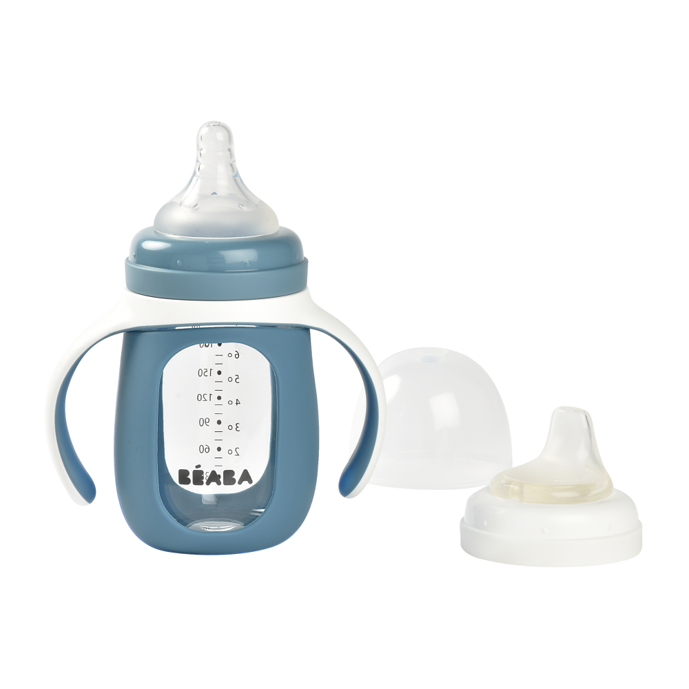 Beaba Glass Baby Bottle - Blue
