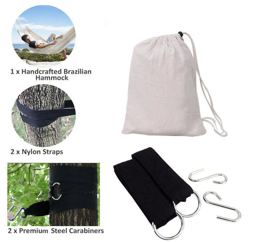 Camping Hammock Cotton Hammock Swing Bed Outdoor Backpack Survival or Travel Swing - Blue Force Sports