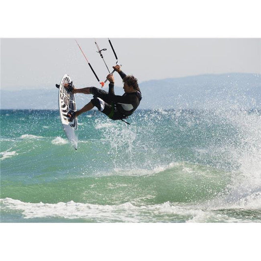 A Man Kitesurfing off Dos Mares Beach in Front of Hotel Dos Mares - Tarifa Cadiz Andalusia Spain Poster Print&#44; 18 X 13