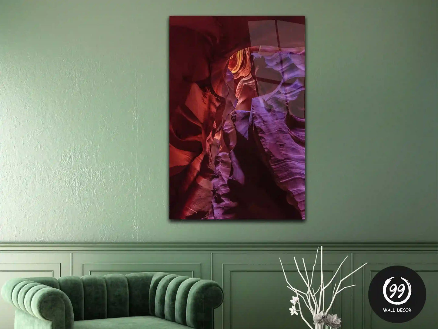 Antelope Canyon, Colourful Glass Wall Art