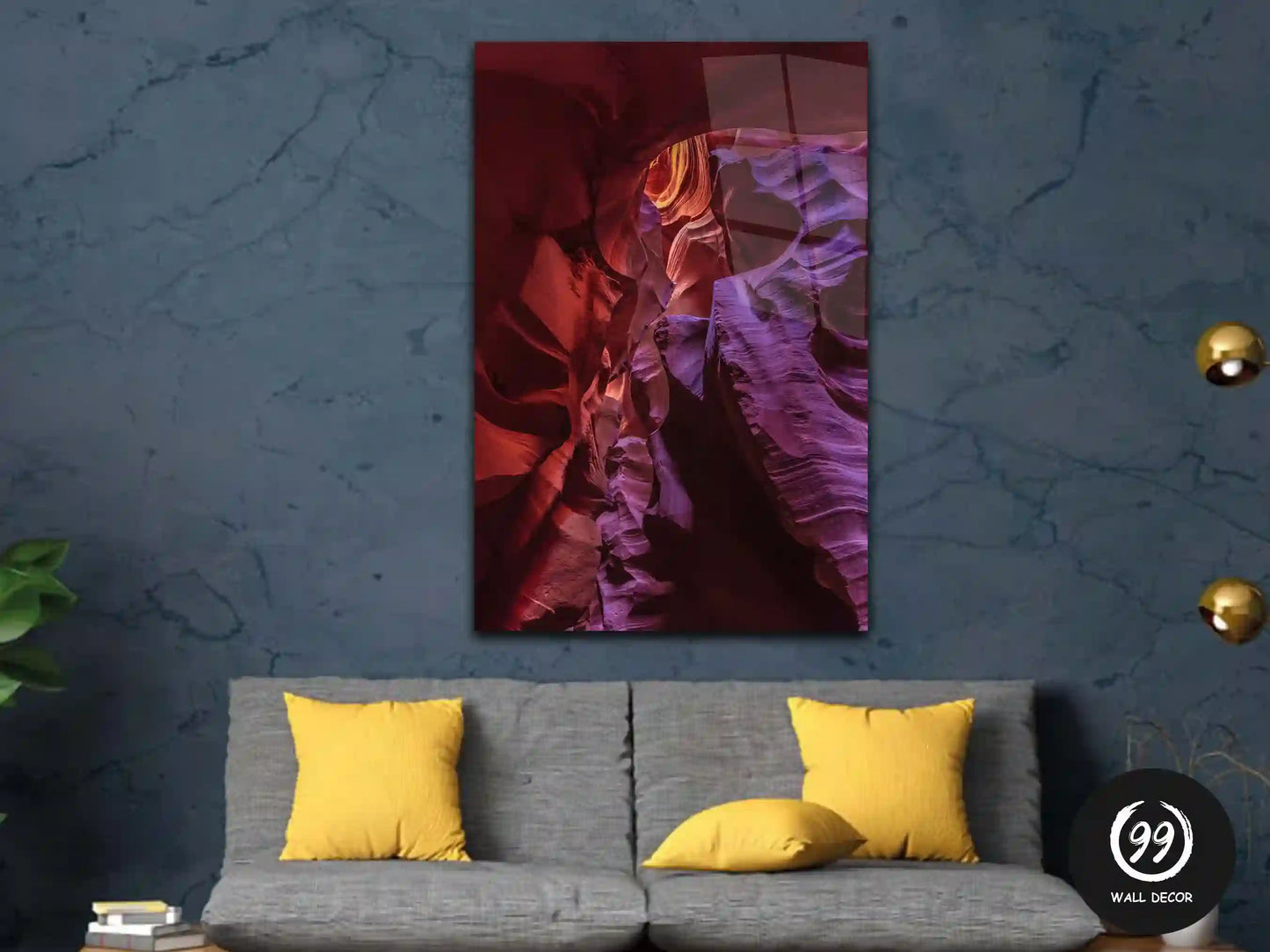 Antelope Canyon, Colourful Glass Wall Art