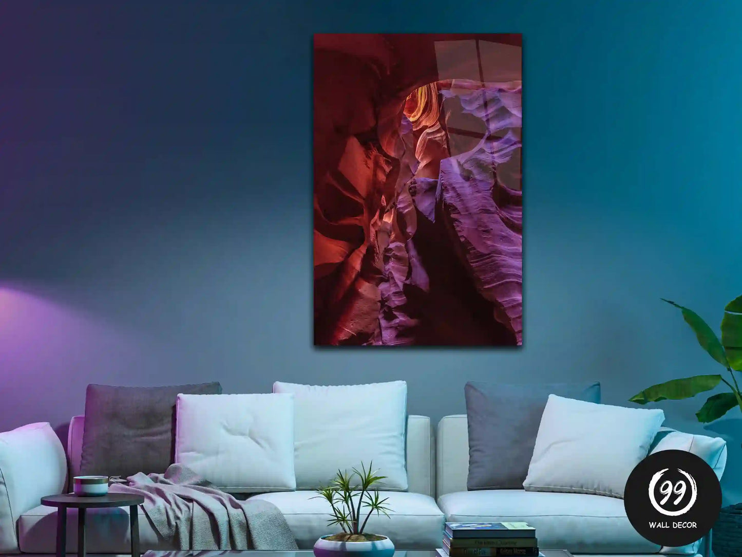 Antelope Canyon, Colourful Glass Wall Art