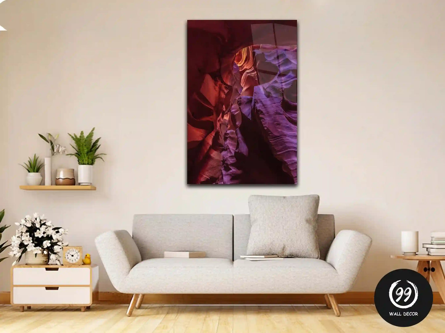 Antelope Canyon, Colourful Glass Wall Art