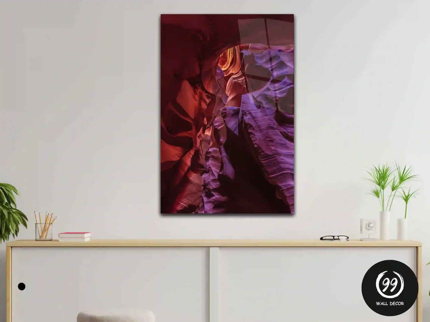 Antelope Canyon, Colourful Glass Wall Art