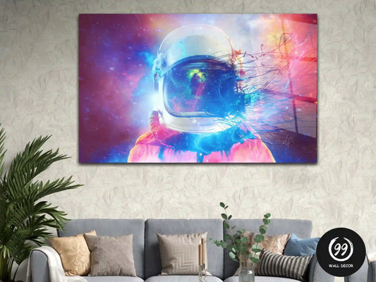 Astronaut Tempered Glass Print Wall, Home Decoration Glass