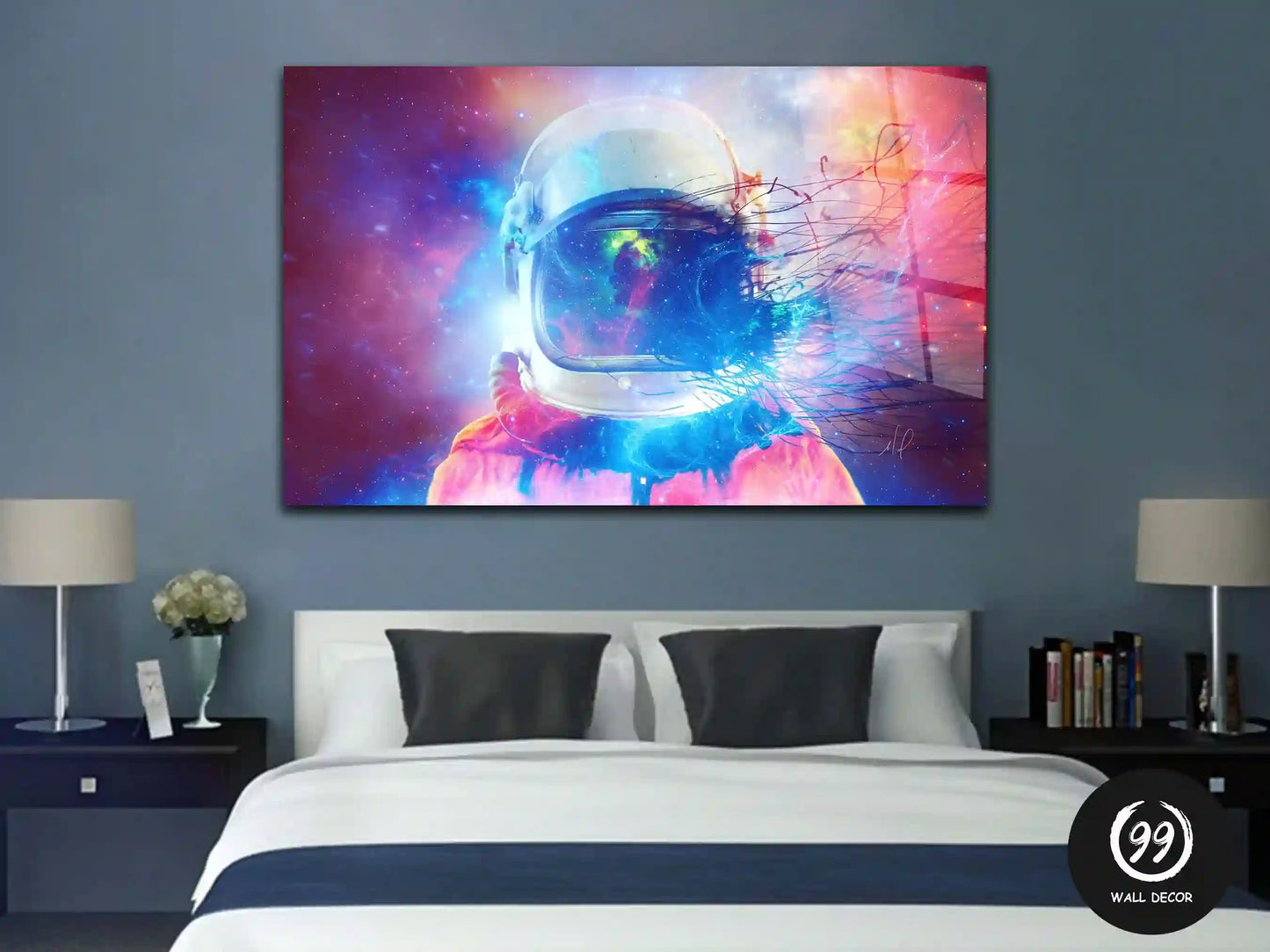 Astronaut Tempered Glass Print Wall, Home Decoration Glass