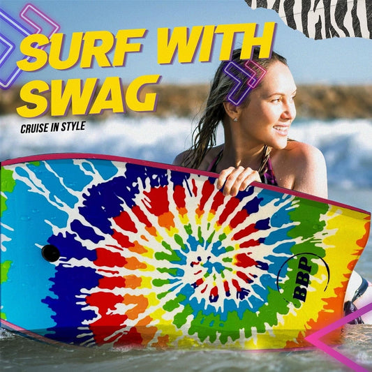 Back Bay Play 26'-41' Body Boards - Lightweight EPS Core Boogie Boards for Beach - Bodyboard, Boogie Board for Beach Kids with Wrist Leash Surfing for Kids & Adults