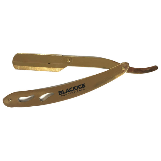 Black Ice Swing Lock Straight Razor Gold