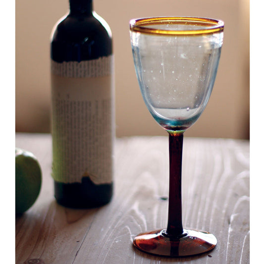 Amber Rim Wine Glass Set of 6