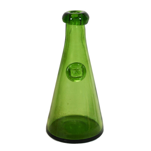 Vintage Green Bud Art Glass Vase by Erik Hoglund for Boda, Sweden, 7.75"