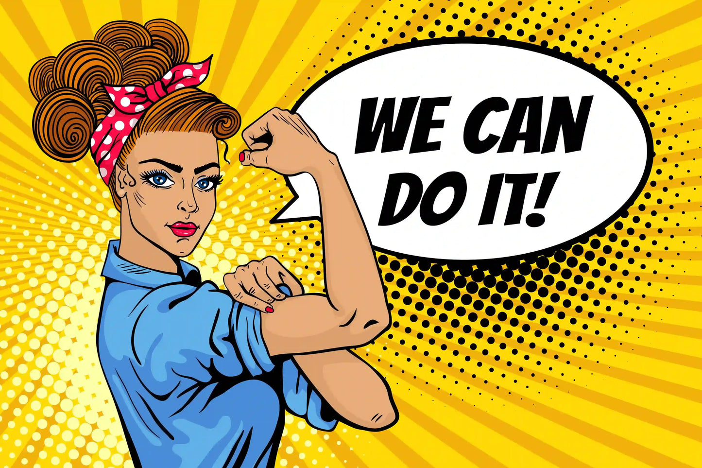 Wall Decor, Tempered Glass, Glass Wall Art, Female Glass, Girl Glass Wall Art, We Can Do It Poster Wall Decor