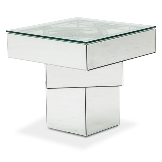 AICO Furniture - Montreal"End Table w/ Glass Top - FS-MNTRL-1696