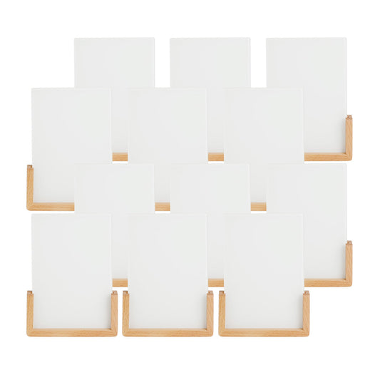 12 Pack Sublimation Night Lights Blanks LED Glass Photo Frames Panels Bulk White with Warm Light,with Wood Stand (3 Options)