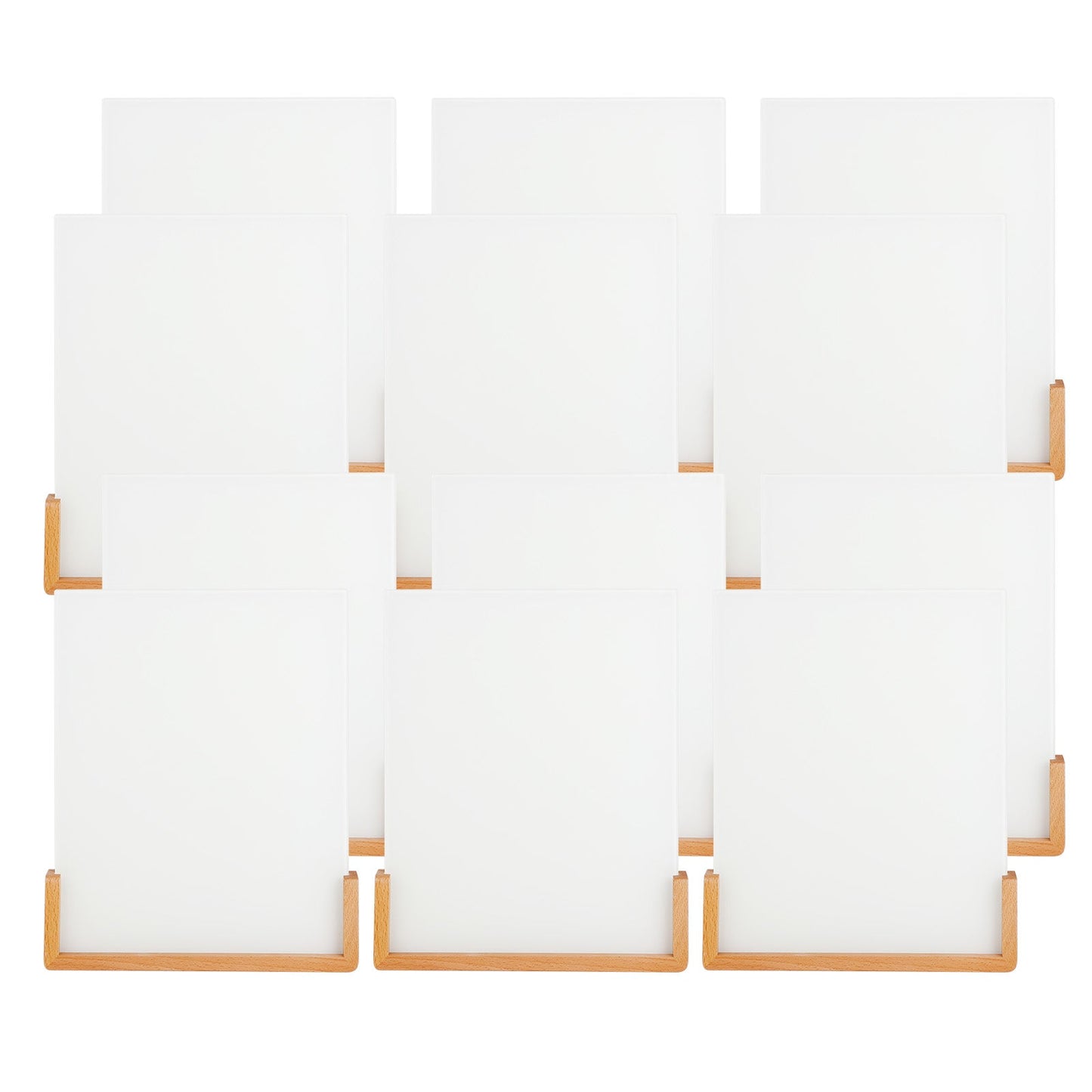 12 Pack Sublimation Night Lights Blanks LED Glass Photo Frames Panels Bulk White with Warm Light,with Wood Stand (3 Options)