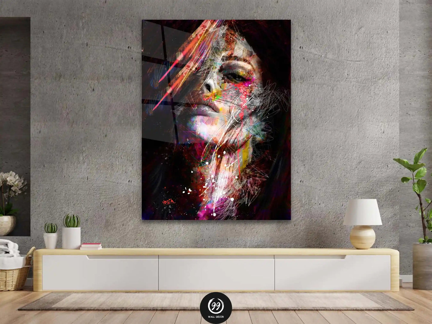 Abstract Colorful Woman Canvas, Wall Art Canvas Design, Home Decor