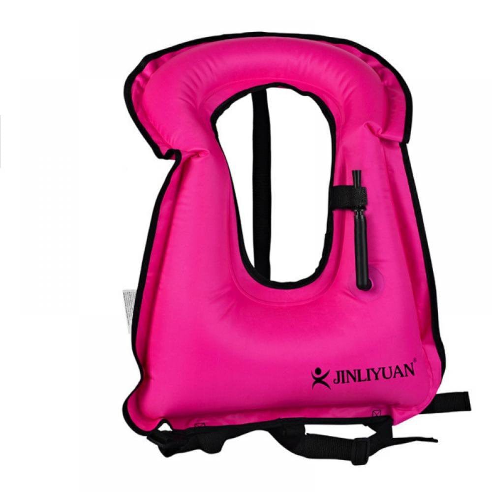 Adult Inflatable Snorkel Vest Snorkeling Jackets Free Diving Swimming Safety Load up to 220 Ibs