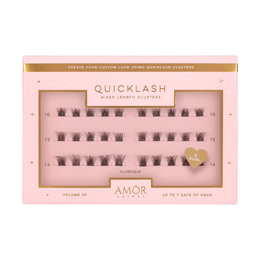 Amor Lashes QuickLash Mixed Length Clusters (D Curl) [Classique]