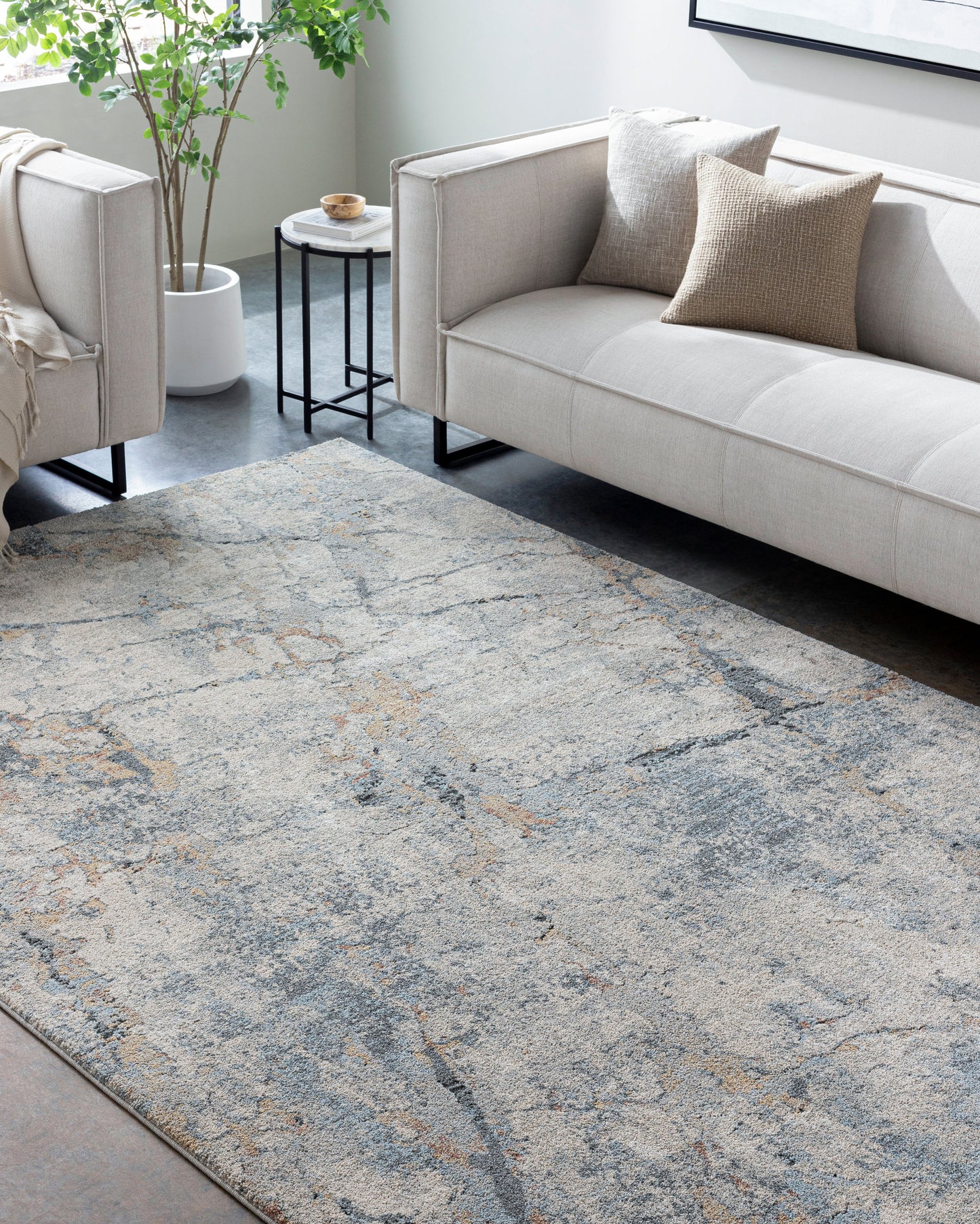 Avellino AVL-2306 Rug-  Beige, Blue, Gray