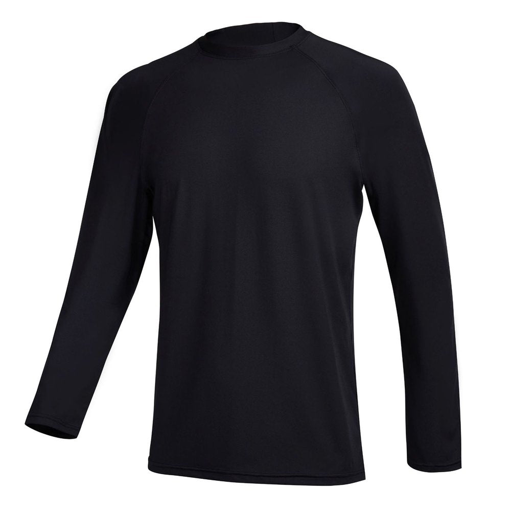Yukaichen Men'S Long Sleeve Swim Shirts Rashguard UPF 50+ UV Sun Protection Shirt Athletic Workout Running Hiking T-Shirt Swimwear Blue L