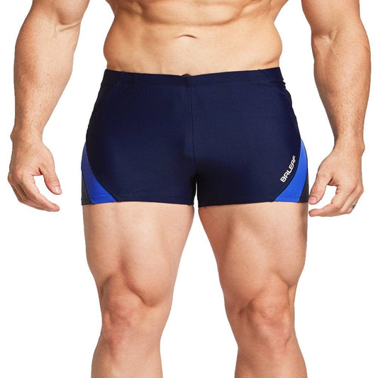 Baleaf Men'S Swim Briefs Square Leg Quick Dry Athletic Training Swim Jammers Navy Blue/White XL