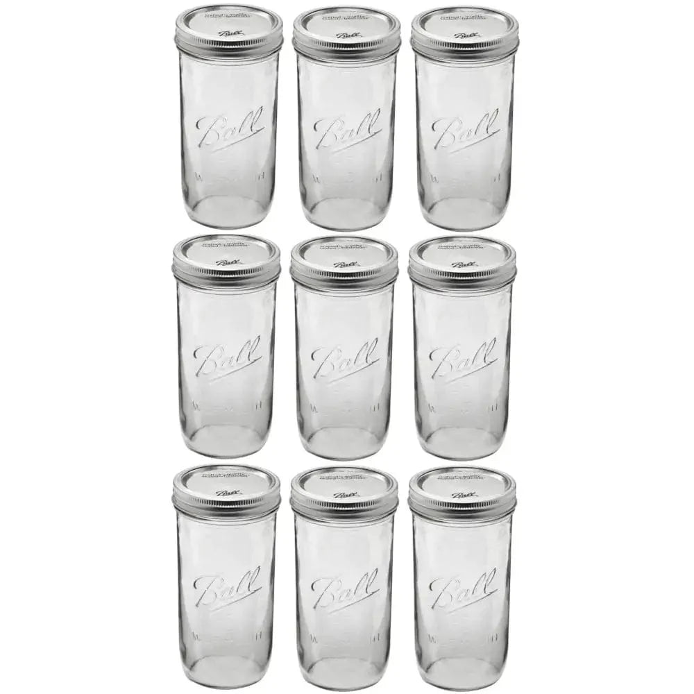 Ball Mason Jar Pint & a Half 24oz 650ml Wide Mouth - Set of 9