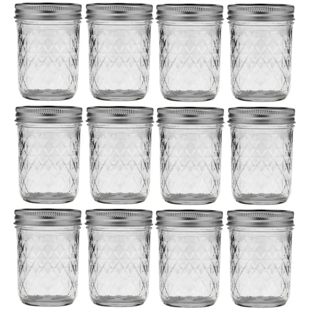 Ball Mason Jar Quilted Half Pint 240ml 8oz Regular Mouth - Set of 12