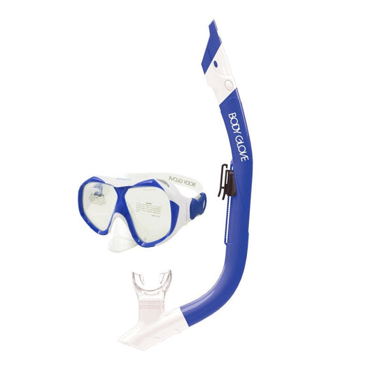 Body Glove Enlighten II Adult Swimming Diving Mask and Snorkel Combo, Gopro Mount on Snorkel, Blue