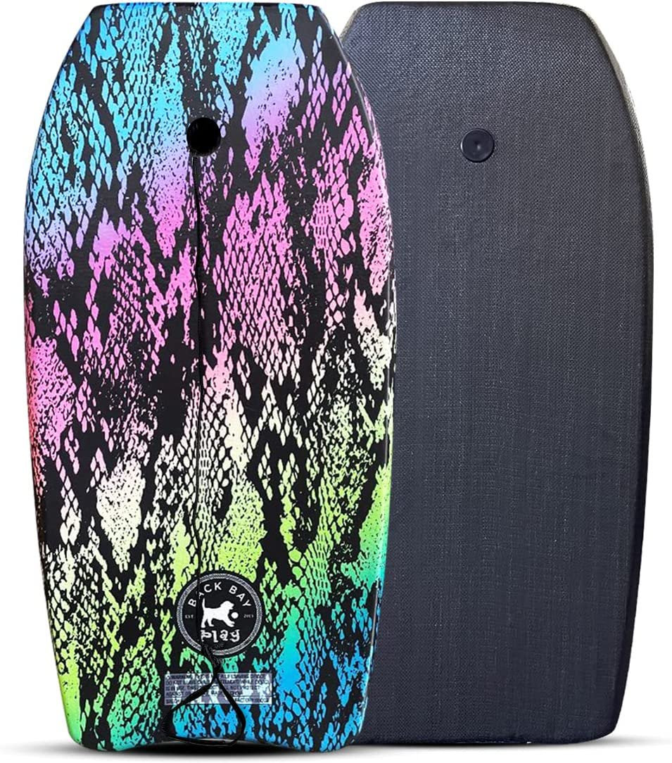 Back Bay Play 37" Body Boards - Lightweight EPS Core Boogie Boards for Beach - Bodyboard, Boogie Board for Beach Kids with Wrist Leash Surfing for Kids & Adults (Lava Lamp)