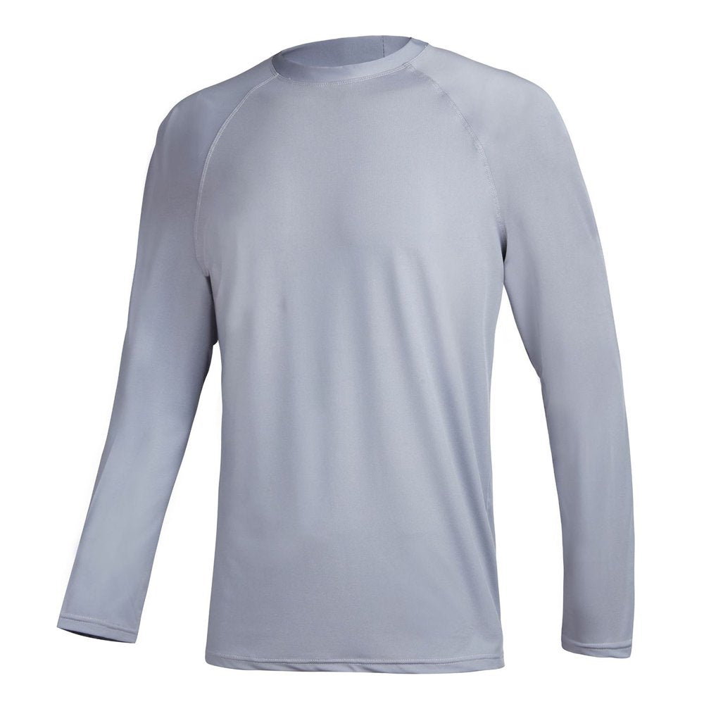 Yukaichen Men'S Long Sleeve Swim Shirts Rashguard UPF 50+ UV Sun Protection Shirt Athletic Workout Running Hiking T-Shirt Swimwear Blue L