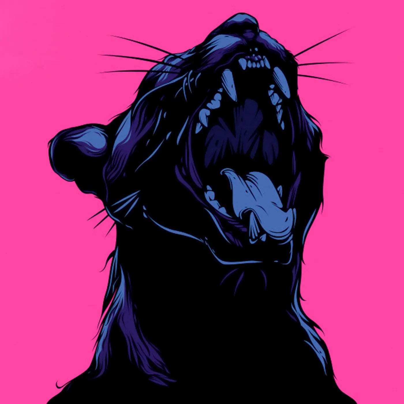Animal Glass Canvas , Black Cat Canvas Poster, Jaguar With Pink Background, Tempered Glass Wall Décor, Jaguar Wall Art