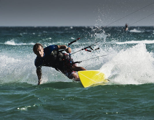 A Man Kitesurfing; Tarifa, Cadiz, Andalusia, Spain Poster Print (34 X 26)