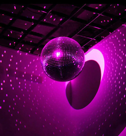 16" Rotating Hanging Silver Mirror Disco Ball
