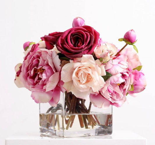 4 PACK 8" Square Glass Cube Vases
