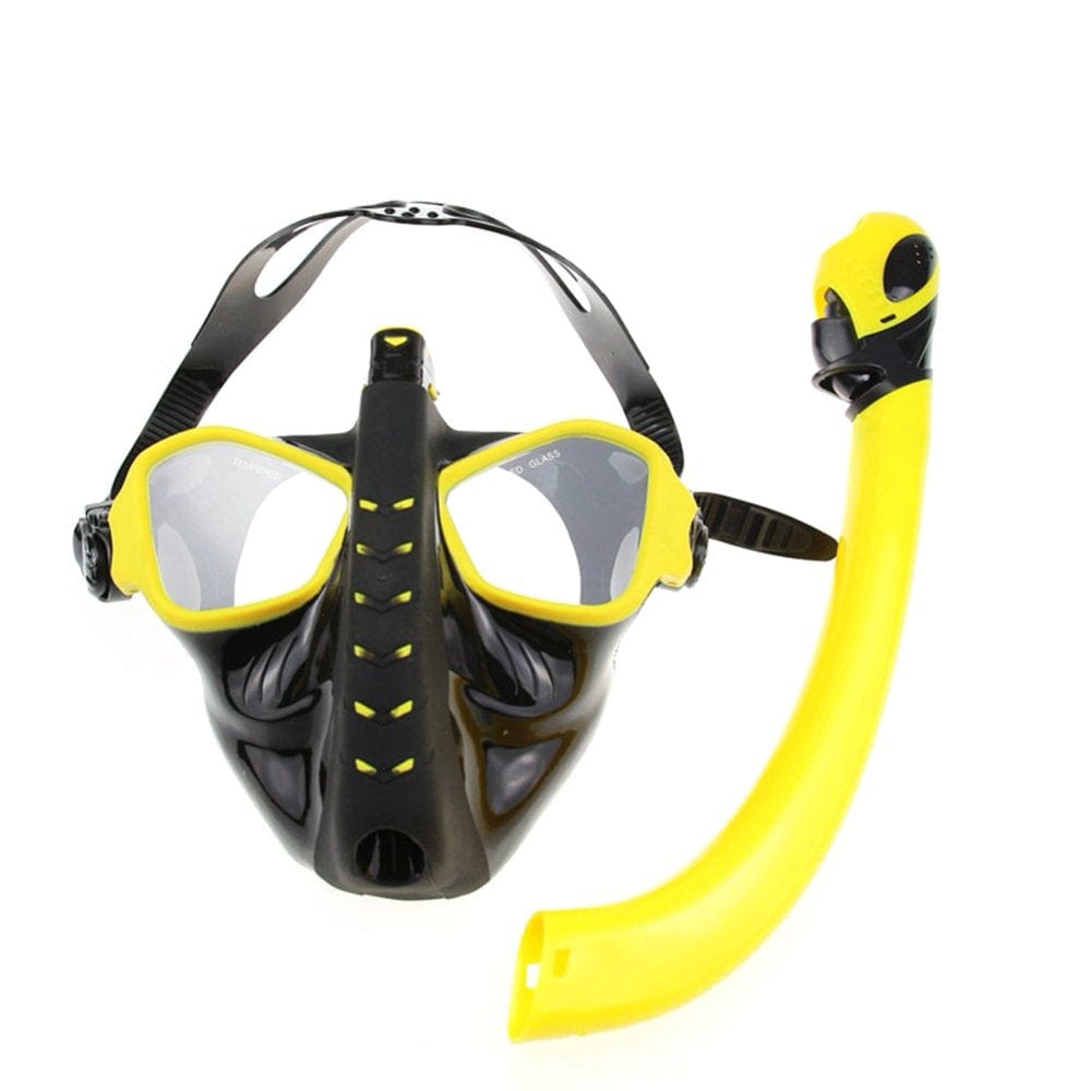WELPET Snorkeling Diving Masks Tube Dive Set Swimming Goggles Underwater Aspirator Equipment Full Face Mask Water Proof-Blue