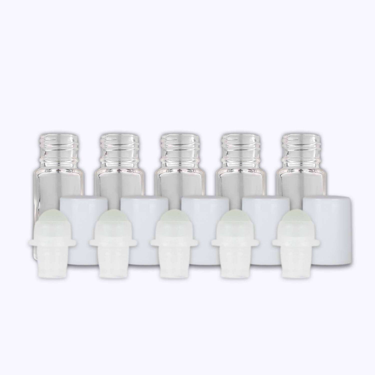 5 ml Clear Glass Roller Bottles (Flat of 150) Glass Roller Bottles Your Oil Tools White Glass